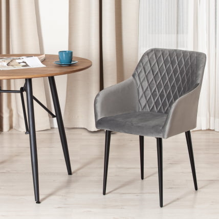 Кресло БРЕМО (мод. 708) / 1 шт. в упаковке ткань/металл, 58х55х83 см, высота до сиденья 48 см, серый баркхат 26/черный / BREMO (mod. barkhat_9