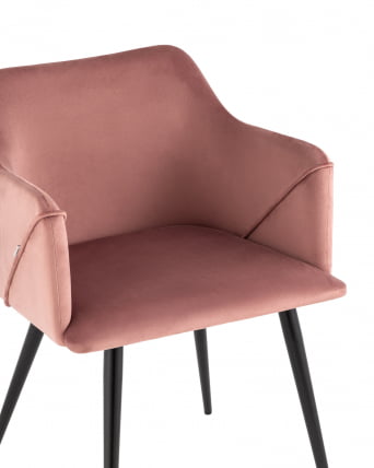Стул с подлокотниками Джоэл велюр Пыльно-розовый_1