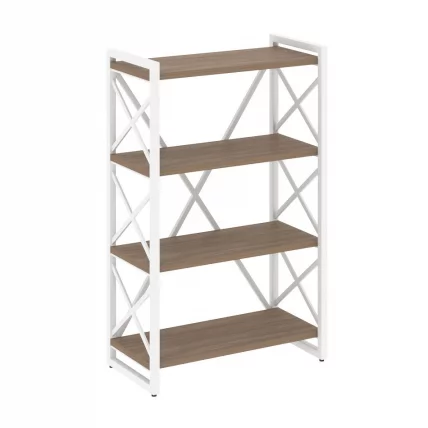 Стеллаж на регулируемых опорах - 4 полки LOFT VR.L-MST.O-4.8 Металл белый Дуб Аризона_0