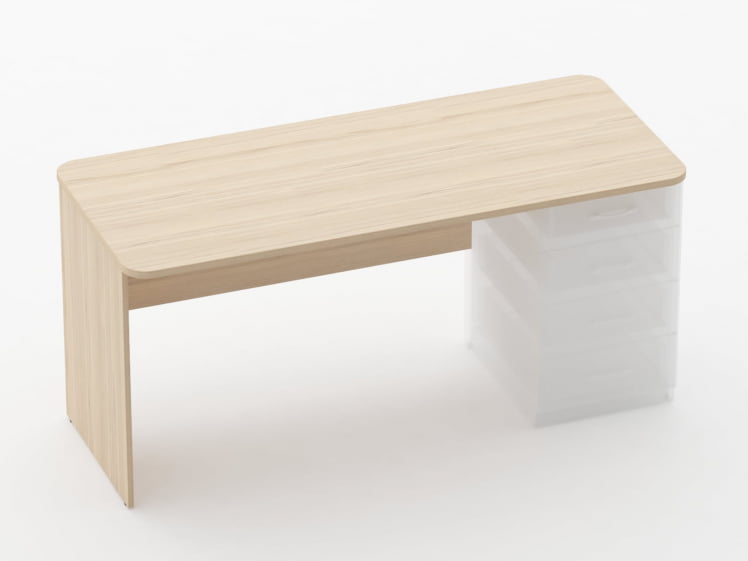 Стол прямой под встроенную тумбу Glassy 1.101.16Пр Бук светлый_0