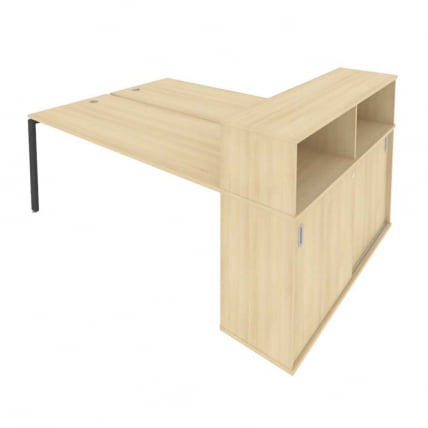 Рабочая станция с опорным шкафом-купе Metal System Б.РС-СШК-2.5 Акация/Антрацит_0