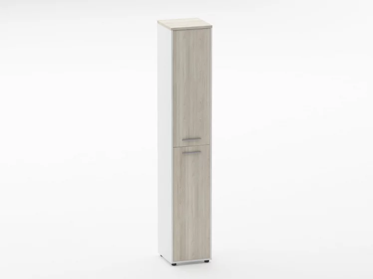 Шкаф 5 узкий закрытый Deka 10.23.16Л Дуб Сантана светлый/Белый_0