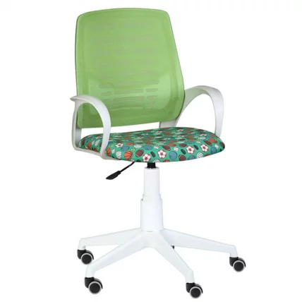 Кресло Ирис Серое с мячами Белый пластик_0