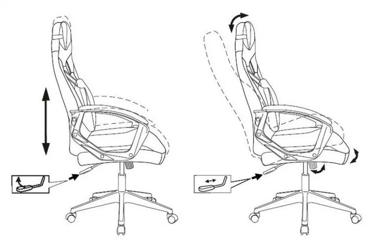 Геймерское кресло Бюрократ ZOMBIE DRIVER Черный-голубой_13