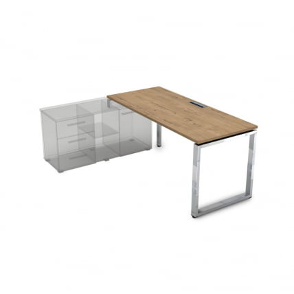 Стол рабочий, прямолинейный три опоры, левый GLOSS LINE НСТЛ-О.974 Teakwood_0