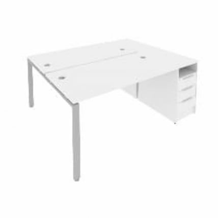 Рабочая станция с опорной тумбой Metal System Б.РС-СТП-2.3 Белый/Серый_0