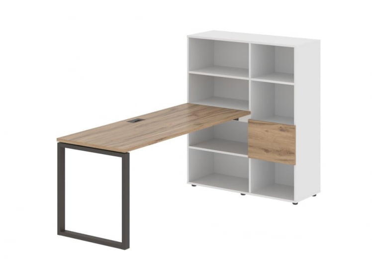 Рабочая станция EDIS EQRST 1117 Дуб Денвер светлый Мокко Белый_0