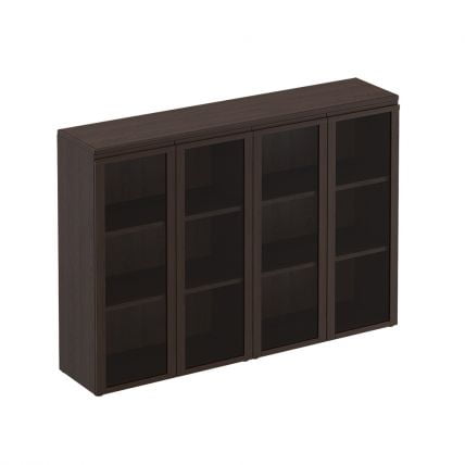 Шкаф для документов средний со стеклянными дверями MARK МК 323 Дуб валенсия_0