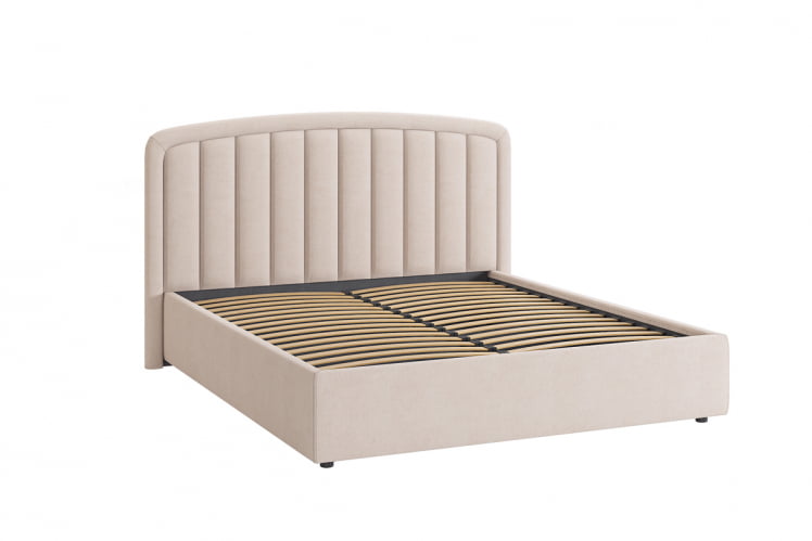 Кровать 1.6 Сиена 2 с основанием ЗО.КМ1.6-14 крем (велюр) / ZO.KM1.6-14_1