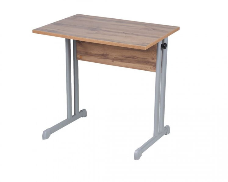 Парта одноместная прямые углы (рост 3-7) Серый/Металл Серый_2