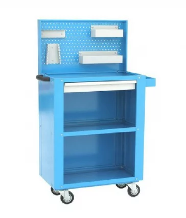 Тележка инструментальная с тремя полками, ящиком и экраном, держателями и полками_0