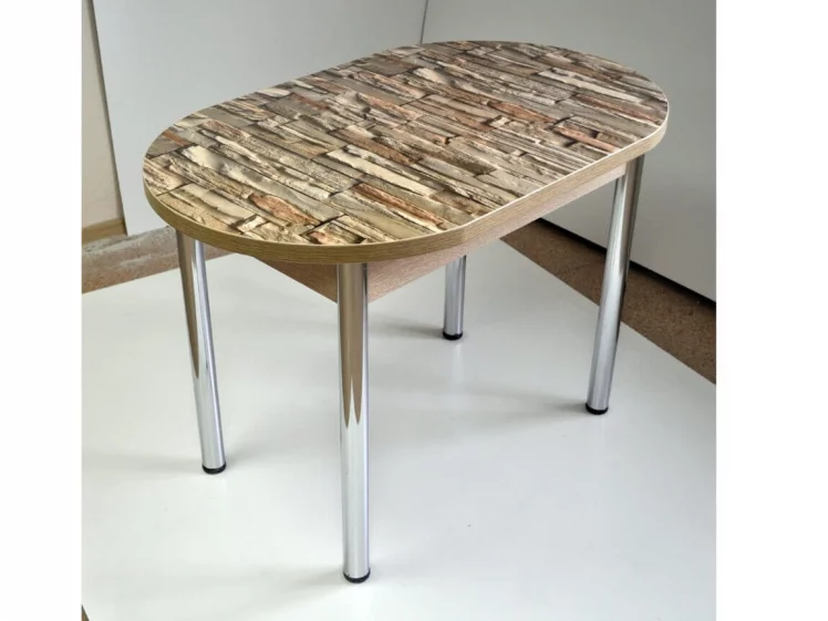 Стол обеденный Раздвижной ЕВРО фп Св. кирпичики С003 ЛДСП дуб выбеленный_1