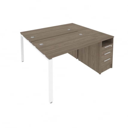 Рабочая станция с опорной тумбой Метал Сйстем Б.РС-СТП-2.2 Вяз/Белый / Metal System_0