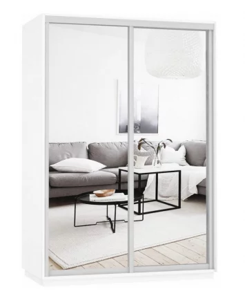 Шкаф-купе двухдверный Экспресс Дуо Экспенс 1600х2400х Белый снег / 1600х2400h_0