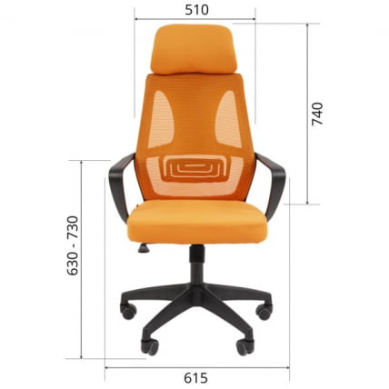Кресло руководителя CХАИРМАН CХ636 ткань/сетка оранжевый, белый пластик (М) / CHAIRMAN CH636 (M)_7