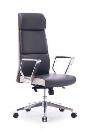 Кресло офисное LONDON LUX Темно-светло серый_0