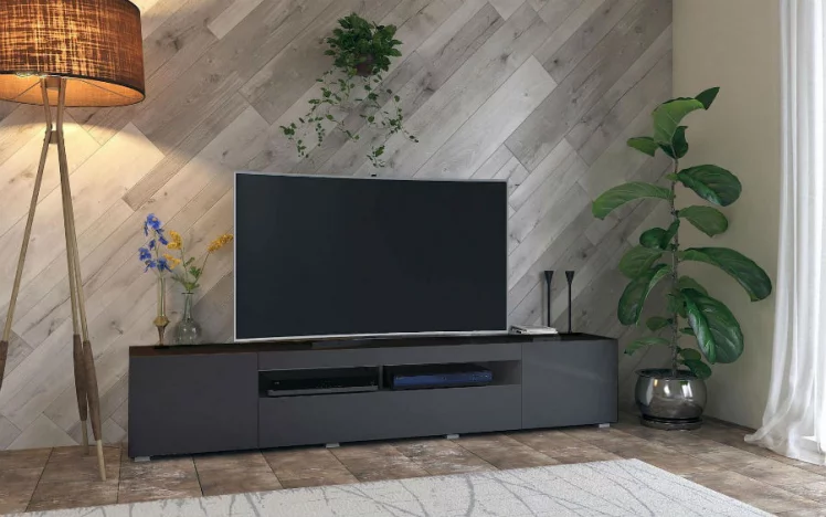 Тумба ТВ 2000 Бруклин ЛД.685.030.000 Антрацит глянец_0