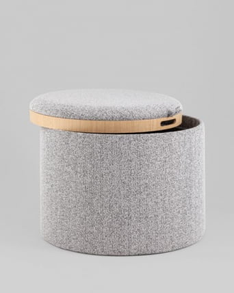 Пуф с ящиком Хюгге L букле серый_4