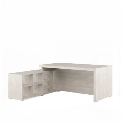 Стол письменный на опорной тумбе, левый SOL29711002 Светлый дуб_0