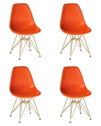 Стул обеденный ДОБРИН ДСР (ножки золотые, цвет оранжевый (О-02)) 4 шт / DOBRIN DSR (O-02))_0