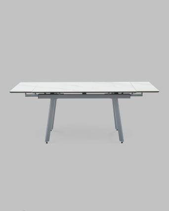 Стол Тайл 140-200/85/75 столешница Снов вхите подстолье металл серый / Snow white_3