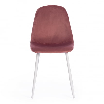 Стул БРЕЕЗЕ (мод. 4724) вельвет/металл, 44 х 53 х 87 см, Корал (коралловый) ХЛР44 / белый / BREEZE (mod. Coral HLR44_4