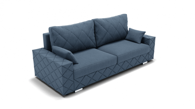 Диван Мартин-1 (ЗР) Цвет фасада: Голубой; Тип: Прямой; Материал фасада: Металл/Велюр_0