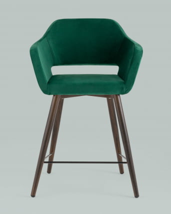 Стул полубарный Саймон ПЛ велюр Темно-зелёный_3