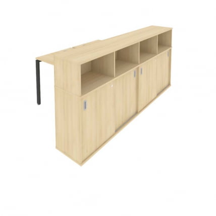 Рабочая станция с опорным шкафом-купе Metal System Б.РС-СШК-4.1 Акация/Антрацит_0