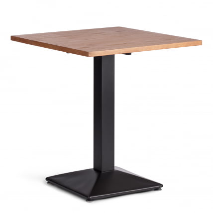 Стол RAGNAROK дерево вяз/железная опора, 70х70х76 см, груша №3/черная опора_0