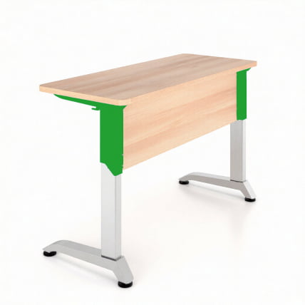 Парта двухместная Де Гласси Н (рост 5-7)  ЛДСП Дуб Сантана/ Металл Серый+Зеленый_0