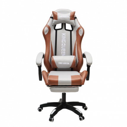 Кресло 907 KINGQUEEN, замша, цвет светло-серый с массажем, арт 907-LGrey_1