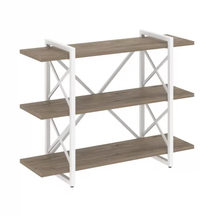 Стеллаж на регулируемых опорах - 3 полки LOFT VR.L-MST.O-3.8V Металл белый Тиквуд темный_0