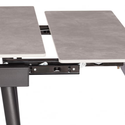 Стол обеденный Lord Grey/Лорд Грей столешница керамика (матовая) /опоры металл, светло-серый/черный, (120+30+30)x80x75 см_3