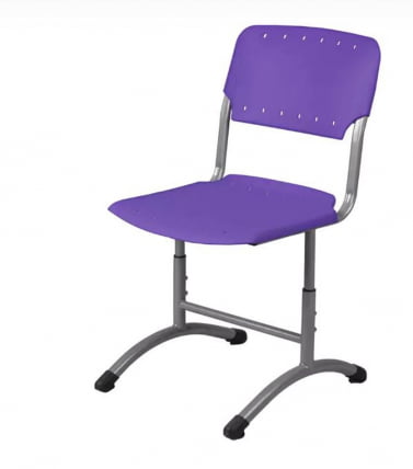 Стул ученический регулируемый (рост 5-7) 460х530 мм Пластик Фиолетовый РАЛ 4001/Металл Серый / RAL_0