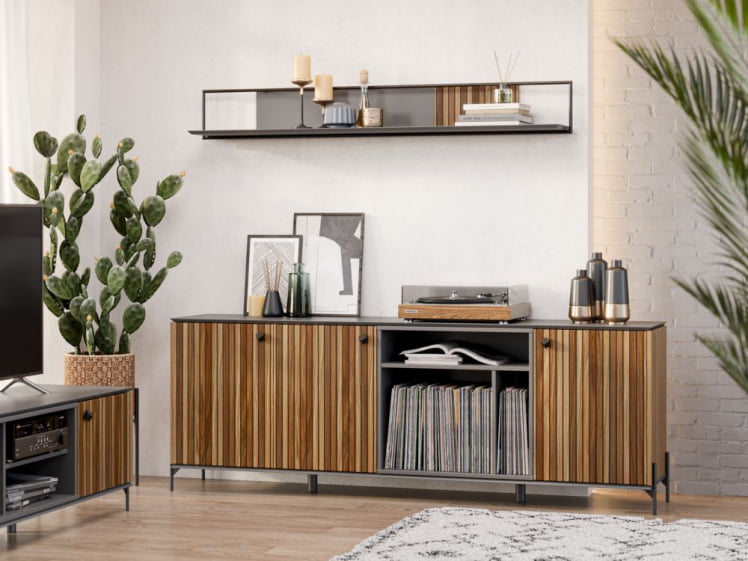 Гостиная Элиот №4 Оникс Серый/Орех фактурный_3