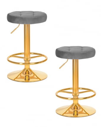 Табурет барный ДОБРИН БРУНО ГОЛД (серый велюр (МДЖ9-75)) 2 шт / DOBRIN BRUNO GOLD (MJ9-75))_0