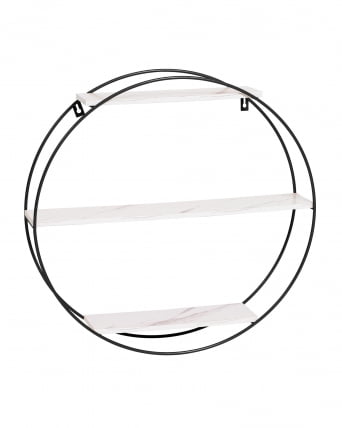 Полка Луна черная Белый мрамор / Luna_0