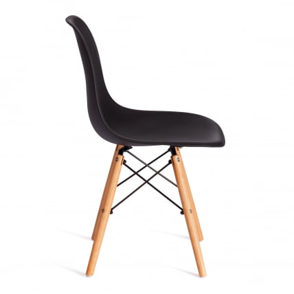 Стул CINDY (EAMES) (mod. 1801) дерево бук/металл/сиденье пластик, 45x51x82 см, Black (черный)_2