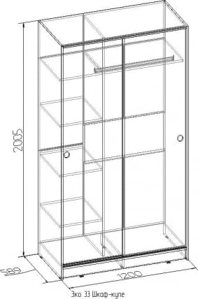 Шкаф-купе Эко 33 Композиция Венге_2
