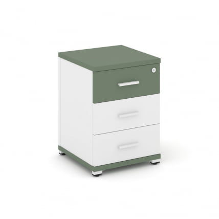 Тумба опорная/приставная с 3-мя ящиками CONCEPT CN.TUO-001 B/W Кобо Белый бриллиант Белый_0