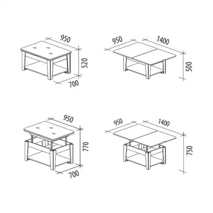 Стол журнальный Агат 32.10 Венге-Ваниль_4