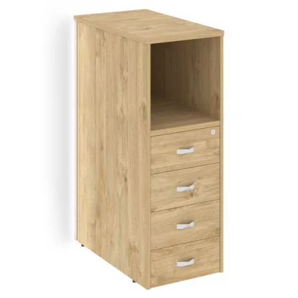 Тумба с подсветкой 4 ящика завершающая, левая ONIX O.R-TV-4.S(L) Тиквуд светлый_0