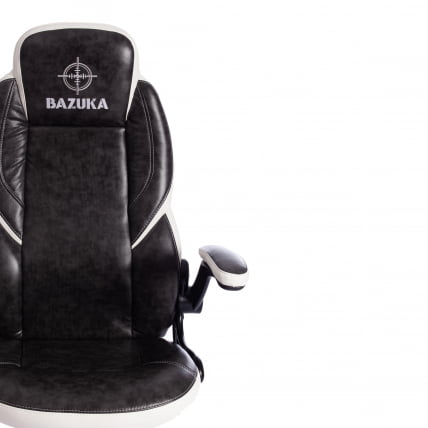 Кресло BAZUKA кож/зам, серый/белый , 2TONE/2TONE перф/36-01_5