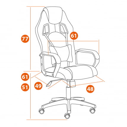 Кресло DRIVER (22) кож/зам/ткань, черный/черный , 36-6/TW-11_17