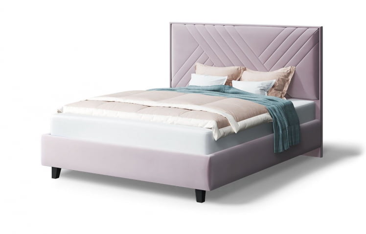 Кровать МИРА 2000*1800мм (на опорах), велюр НЕО 15 (лиловый), (б/основания, б/матраса) / NEO_0