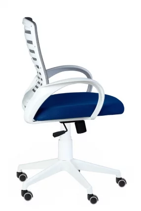 Кресло Ирис Серо-синее Белый пластик_1