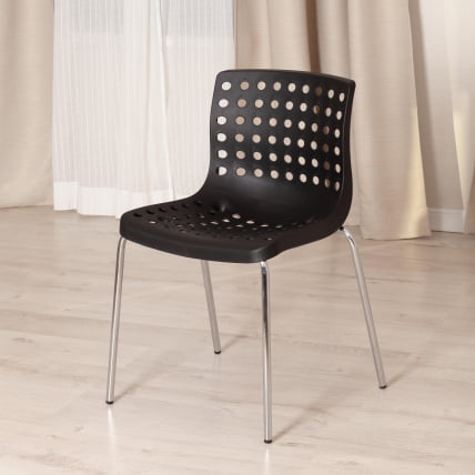 Стул СКАЛБЕРГ (мод. C-084-А) металл/пластик, 46 х 56 х 79 см, Блаcк (черный) / Хроме (хром) / SKALBERG (mod. C-084-A) Black Chrome_10