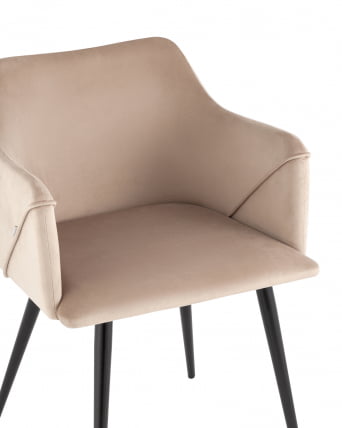 Стул с подлокотниками Джоэл велюр Бежевый_1