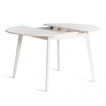 Стол обеденный СВЕЛТО ЛДСП, опора-массив березы, 105 х 105 (140) х 74.5 см, Белый /белый / SVELTO_5